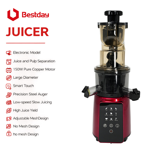 Large Capacity Commercial Slow Juicer Easy to Clean Cold Press Orange Juicer Machine for Fresh Juice Preparation