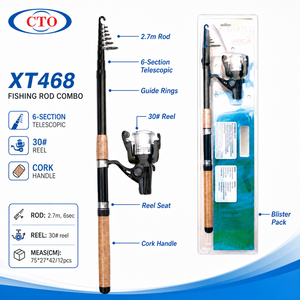 Ensemble de pêche spinning portable CTO 2,7 m 6 sec 30 bobines pour le voyage - Product Image 2
