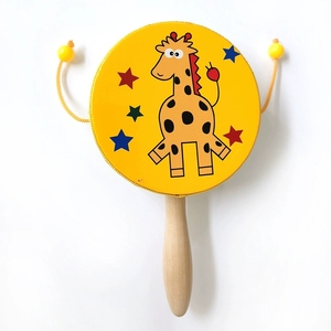 Wholesale Cartoon Animal Print Double-sided Rattle <b>Drum</b> Orff Percussion Instrument For Calming Toddler - Product Image 3