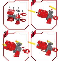 Mainan Figur Plastik DIY Truk Bulldozer Teknik yang Dapat Berubah Bentuk Menjadi Robot Mobil