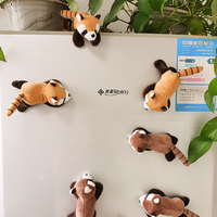 Panda rouge autocollant magnétique créatif mignon peluche poupée pour anniversaire Chengdu Base même PP coton rempli soulagement du Stress