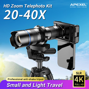 Kit de trépieds téléobjectifs en métal avec zoom <span class=keywords><strong>20</strong></span>-<span class=keywords><strong>40X</strong></span> HD pour prise de vue, compatible iPhone 15, pour concerts, lune et utilisation externe sur support de sol - Product Image 2