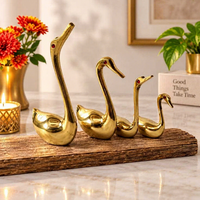 Figurine de cygne vintage en métal, statue de canard en métal massif, décoration de table Feng Shui pour la maison