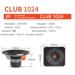 <span class=keywords><strong>Subwoofer</strong></span> Pasivo Estéreo de 10 Pulgadas American Harman para Nuevo CLUB 1024, 12V, 30Hz-175Hz, Sensibilidad Estándar de 91-100dB - Product Image 6