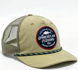 Sombrero de rendimiento de 5 paneles con logotipo personalizado de alta calidad, parche bordado, gorra de pescador, gorras de béisbol de cuerda para exteriores verde oliva para Unisex - Product Image 6