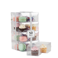 Mini boîtes en plastique pour macarons 4,17\" X 2,16\" X 1,37\" pour le stockage de chocolats enrobés de pâte à sucre, de pâtisseries, de bonbons et d'aliments