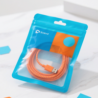 Impression personnalisée de luxe pour les cartes de jeu, câble de données, emballage en plastique PE résistant à l'humidité, sac à fermeture éclair