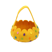 Panier de chasse aux œufs de Pâques en feutre, sacs à friandises mignons en feutre pour les fêtes, magnifiques seaux cadeaux blancs pour enfants