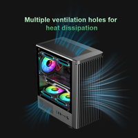 Caja de PC Compacta Micro ATX ITX, Enfriador Líquido para GPU de 280 mm y CPU de 160 mm, 3 Ventiladores Frontales