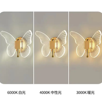 Applique murale LED inspirée des papillons avec lumière moderne, pour les hôtels, les chevets, les chambres et les murs de télévision de style nordique