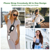 Sac bandoulière pour téléphone avec fenêtre d'identification et pochette zippée |   Sangle en nylon réglable antidérapante |   Logo personnalisé OEM MOQ 100