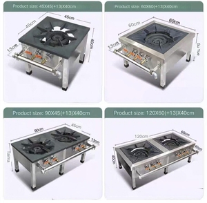 موقد غاز طبيعي/غاز البترول المسال تجاري منخفض الارتفاع من الفولاذ المقاوم للصدأ من لايرو بتصميم مزدوج ثلاثي الحلقات وعالي الطاقة - Product Image 3