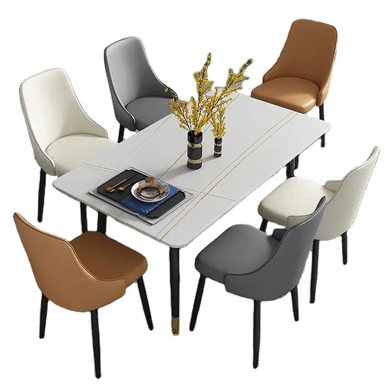 Venda imperdível sala de jantar luxuosa moderna personalizável, móveis para casa, madeira, 6 cadeiras, mesa de jantar com cadeira, móveis para jantar