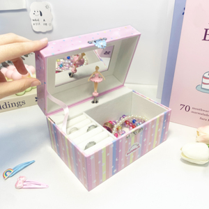 กล่องดนตรีหมุนรูปปราสาทแบบสั่งทำของ Yiyu พร้อมนักบัลเลต์หมุนได้ ผลิตจากกระดาษรักษ์โลก ใช้มือหมุน มีกระจกในตัว เสียงเพลงยุค <span class=keywords><strong>90</strong></span> ดีไซน์ทันสมัย - Product Image 3