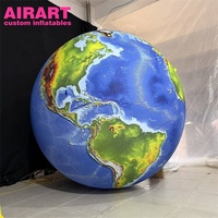 Globe terrestre gonflable géant avec impression HD intégrale, modèle de Terre gonflable suspendu pour la décoration de plafond de scène d'événements et d'expositions