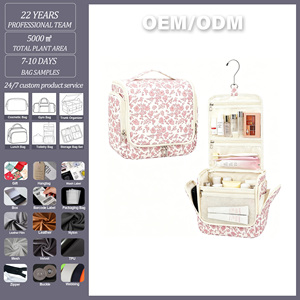 Bolsa de Aseo de Viaje Impermeable Personalizada con Gancho para Colgar, Bolsa de Maquillaje, Organizador de Viaje para Mujeres - Product Image 1
