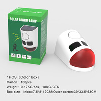 Alarma con Sensor de Movimiento Solar de 12 Sonidos, 6 LED Rojos Intermitentes, 4 Modos, Sirena de Seguridad para Exteriores, Detector Antirrobo para Granja y Hogar