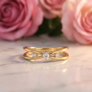 Anillo de Boda de Tres Piedras, Plata 925, Circonita Cúbica, Engaste de Garras, Doble Banda, Anillo Personalizado para Mujer, Joyería para Fiesta - Product Image 3