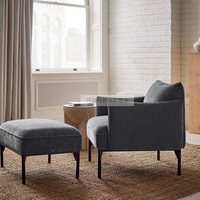 Fauteuil inclinable capitonné élégant européen Fauteuil d'appoint pour bureau à domicile Salon Chambre à coucher Hôtel Tissu Cuir Options