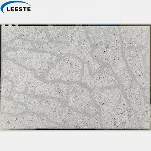 Grey quartz slab and countertop marble pattern quartz slab and top