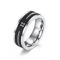 Vente en gros Nouvel arrivage personnalisé de bijoux en acier inoxydable design punk pour hommes, bagues noires de marques populaires
