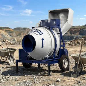 Meilleure bétonnière JZC350 pour la construction rurale, bétonnière mobile diesel 350L avec roues à haute garde au sol - Product Image 1