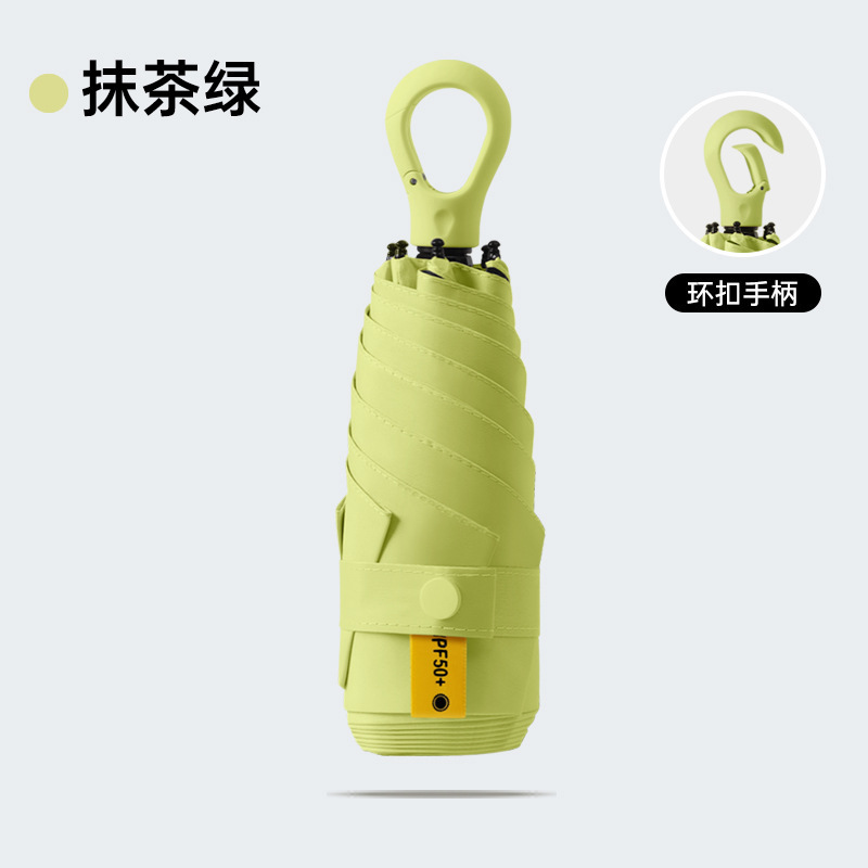 Matcha vert-50 off-6 côtes poignée en forme de cœur parapluie pliable vers l'intérieur