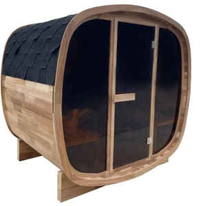Sauna extérieur traditionnel en cèdre rouge HELIUS, prix de gros, pour 4 personnes, avec fonction vapeur sèche - Product Image 1
