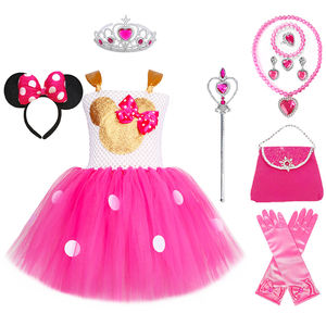 प्यारा कार्टून मिकी माउस कॉस ड्रेस मुकुट जादू छड़ी बैग दस्ताने नेकलेस ब्रेसलेट रिंग ईयररिंग्स सेट एनीमे कोस्ट। - Product Image 1