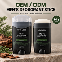 Déodorant en stick pour homme OEM ODM 50g, marque privée, sans aluminium