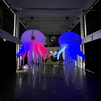 Décoration géante de méduse gonflable suspendue pour événements et fêtes, éclairage LED, animal marin gonflable, ballon méduse gonflable