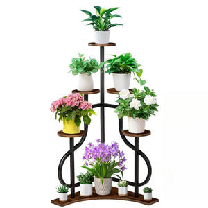 Support de plantes <span class=keywords><strong>en</strong></span> métal <span class=keywords><strong>en</strong></span> forme de L à 4 niveaux |   Support de pot de fleurs <span class=keywords><strong>en</strong></span> fer antirouille pour intérieur et extérieur - Étagère de jardin peu encombrante - Product Image 1