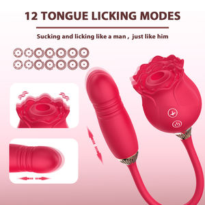 Rose Doppelendiger G-Punkt & Klitoris-Nippel-Stimulationsvibrator mit 10 Saugmodi für Anale Anwendung Hergestellt in China - Product Image 6