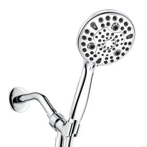 Cabezal de Ducha Redondo Ajustable con Rociador de Lluvia y Masaje, Cromado, Portátil, Juego de Accesorios para Baño HSJ785 - Product Image 1