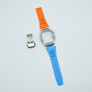 Bracelet de montre connectée tendance 44mm 45mm pour <span class=keywords><strong>Apple</strong></span> <span class=keywords><strong>Watch</strong></span> Series 6 7 8 – Sangle de luxe en caoutchouc - Product Image 4