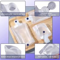 Lot de 3 pochettes de voyage transparentes en plastique personnalisables, rechargeables et compressibles pour maquillage, en PE/PA