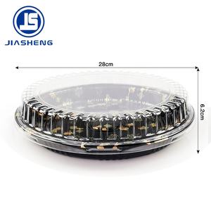 Plateau à sushi rond en <span class=keywords><strong>plastique</strong></span> à emporter personnalisé avec couvercle pour servir et transporter des assiettes et des bols en <span class=keywords><strong>plastique</strong></span> pour sushis - Product Image 2