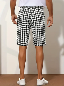 <b>dropshipping</b> Men's Casual Houndstooth Athletic Shorts - Lightweight Polyester Blend, Elastic Waistband with Drawstring - Product Image 4
