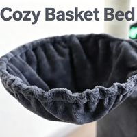 Grand arbre à chat avec poteaux à gratter en sisal gris, hamac latéral, maisonnette fermée, balles suspendues et larges plateformes
