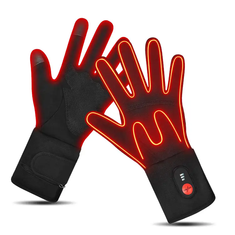 Custom Winter Safety Riding Outdoor Sport Electric Gloves Bicycle Bike Rechargeable Battery Heated Gloves