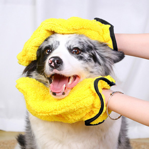 Gants absorbants pour animaux de compagnie Sozhuo, serviette de bain pour chien en microfibre, gant de nettoyage magique pour le toilettage - Product Image 1