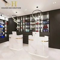 Meuble de présentation en bois contreplaqué pour pharmacie, design intérieur gratuit, mobilier de magasin médical recyclable