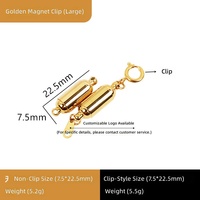 Fermoir magnétique puissant en acier inoxydable plaqué or 18 carats inaltérable, en forme de cœur, pour collier de perles DIY