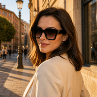 Lunettes de soleil tendance 2026 de créateur, surdimensionnées, carrées, dégradées, pour hommes et femmes, avec logo personnalisé en usine, vente en gros