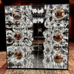 NIKA 파티 장식 실버 거울 사진 부스 상자 풍선 풍선 공 장식 잡지 배경 사진 부스 - Product Image 5