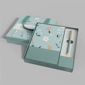 Articles cadeaux de luxe personnalisés pour le bureau, vente en gros, articles promotionnels, ensemble cadeau de journal artisanal imprimé en lettrage en relief sur du cuir synthétique A5 - Product Image 3