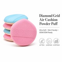 Éponge de maquillage JLY, houppette cosmétique à grille diamantée, éponge à poudre coussin d'air pour fond de teint et poudre libre, utilisation humide et sèche