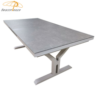 Table extensible en verre pour le jardin Table extensible en aluminium pour l'extérieur