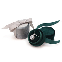 Nouvelle boîte de rangement créative ronde pour bagues et colliers, boîte cadeau rose pour bijoux, étui à bijoux haut de gamme