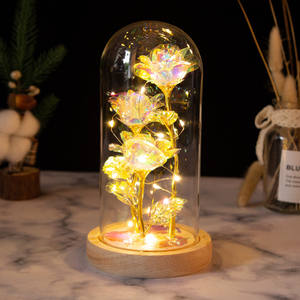 Incantevole Rosa Galassia Luminosa Iridescente in Cupola di Vetro con Luci LED, Regalo Romantico a Fiore Eterno, Decorazione per la Casa - Product Image 6